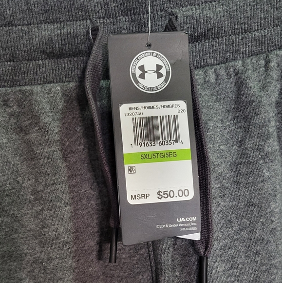 Under Armour Men's NWT Gray UA Rival Fleece Jogger Pants Size 5XL - Picture 8 of 12